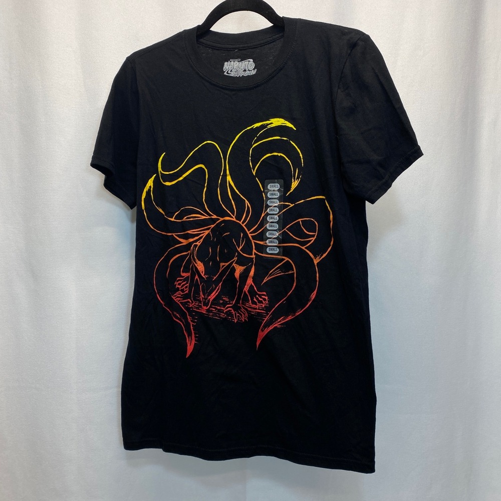 Naruto Shippuden Nine Tailed Fox Graphic T Shirt Black Small Youth Boy SS